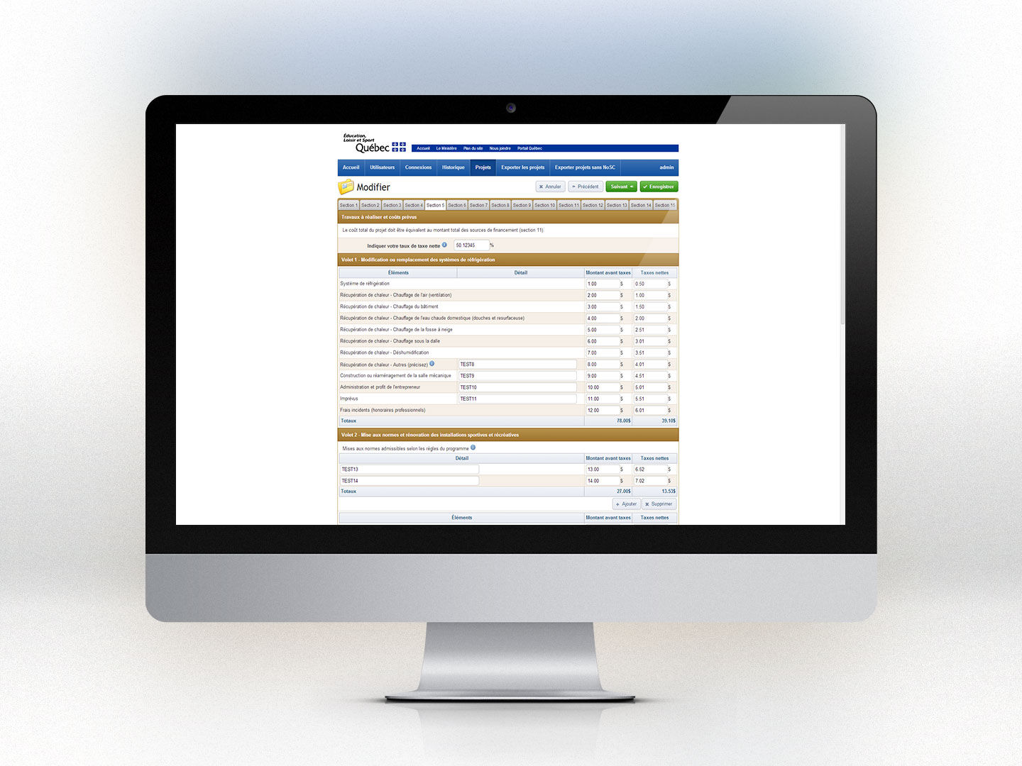 Programme de soutien aux installations sportives