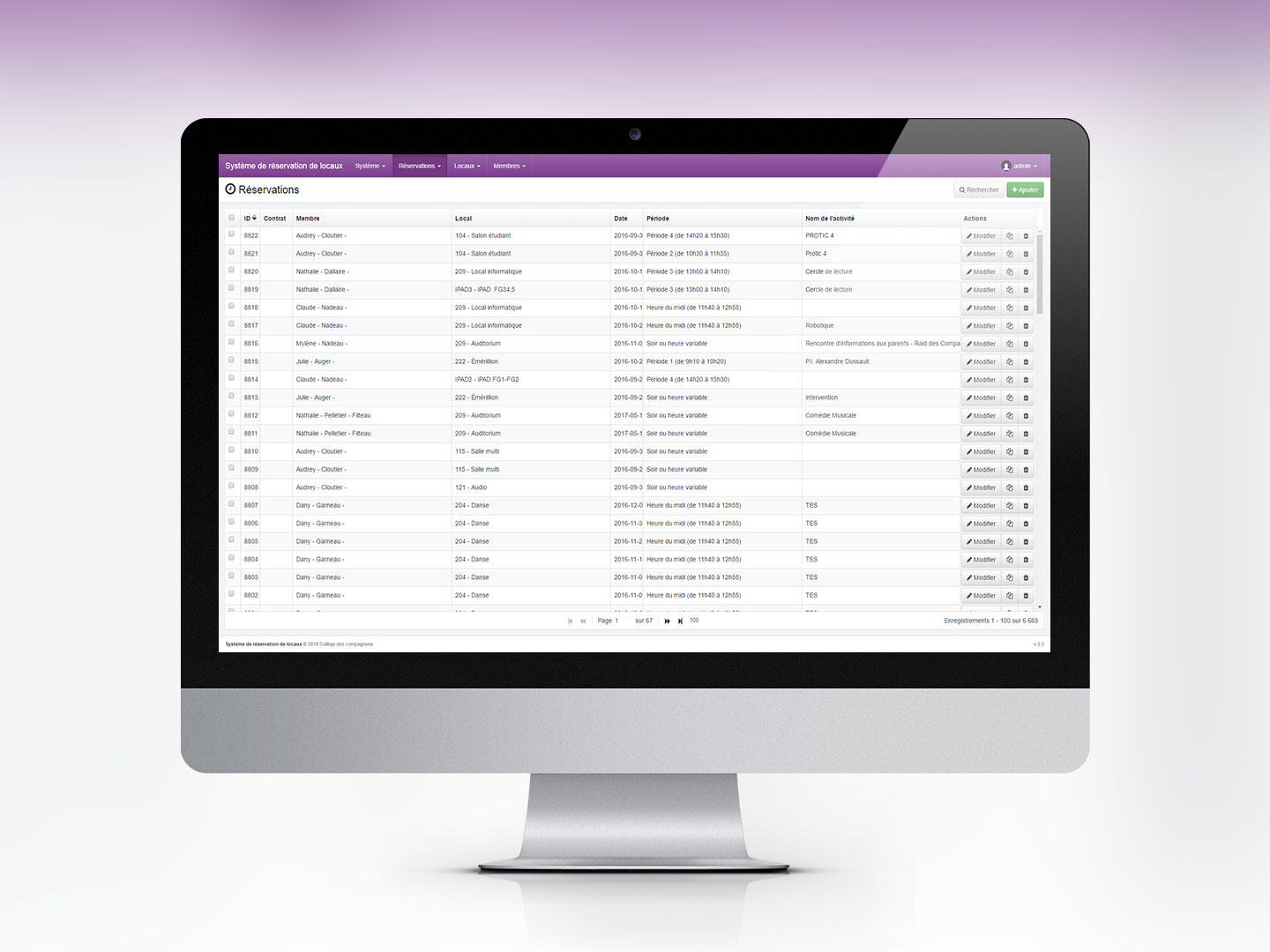Système de réservation de locaux