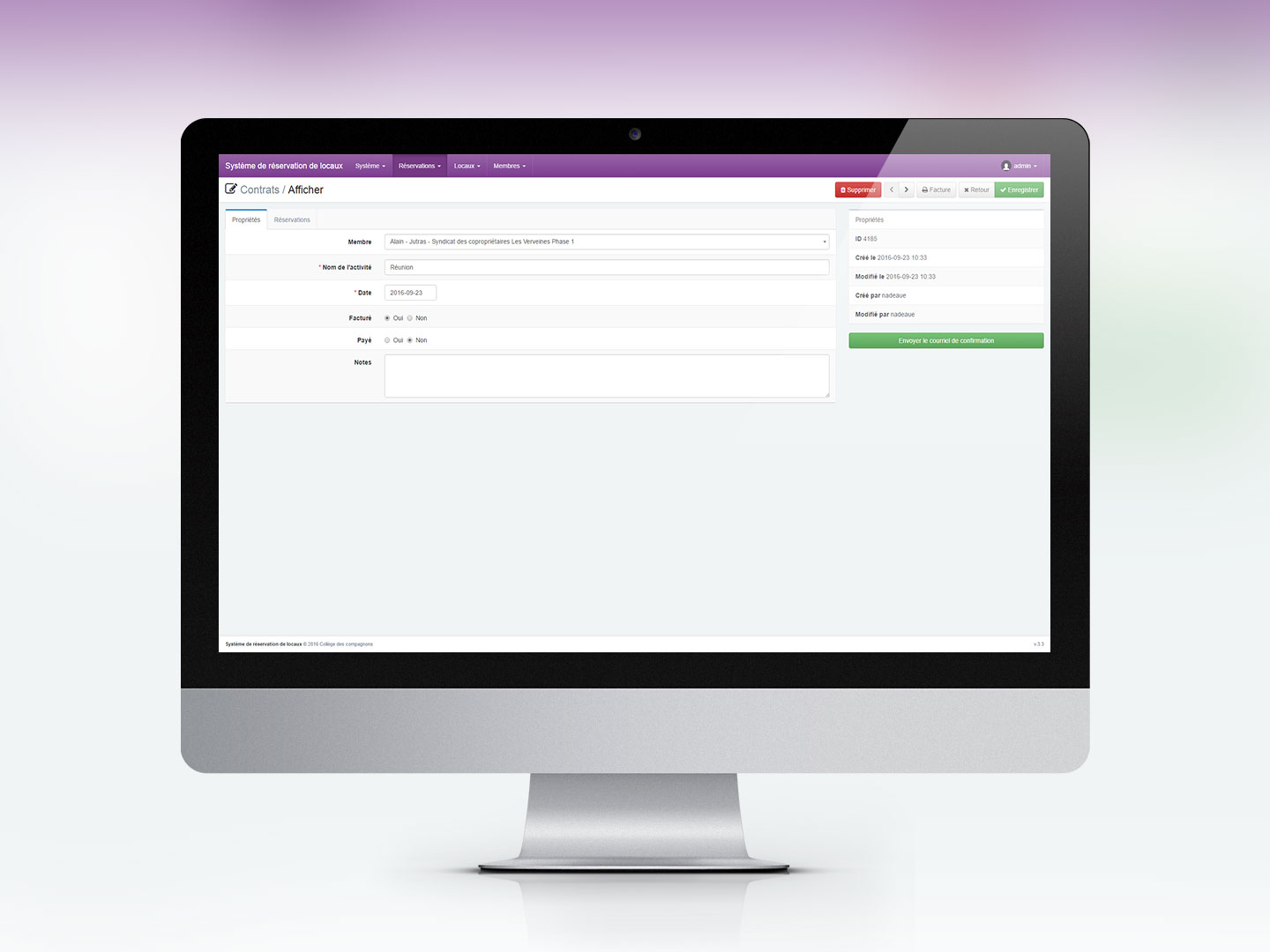 Système de réservation de locaux