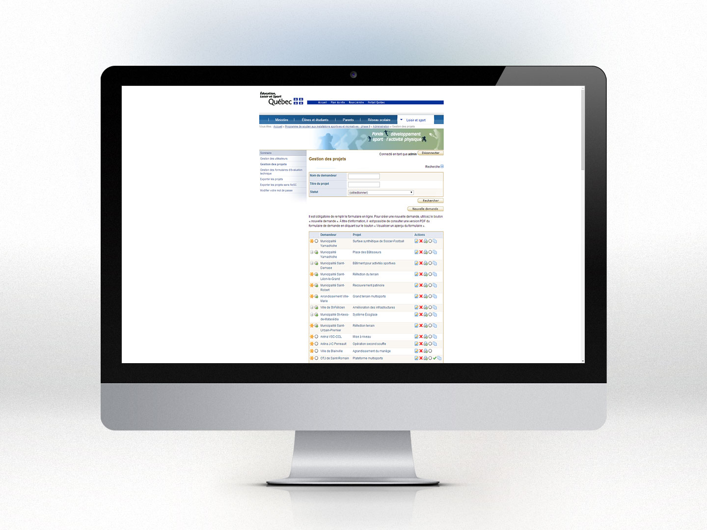 Programme de soutien aux installations sportives et récréatives