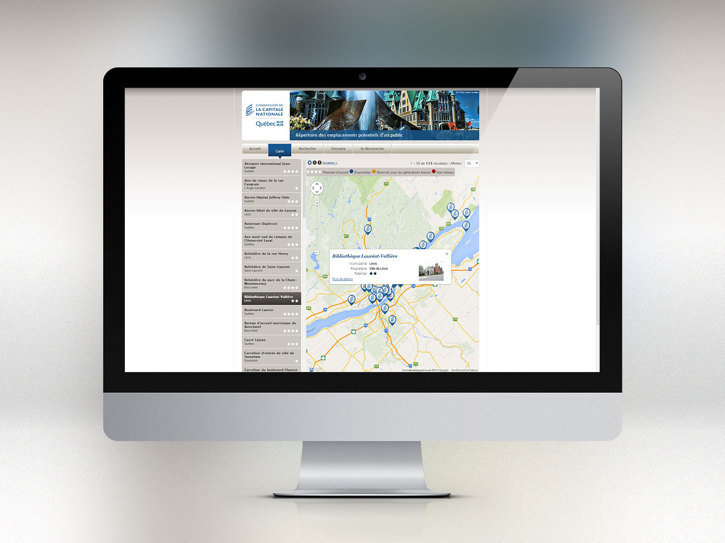 Répertoire des emplacements potentiels d'art public