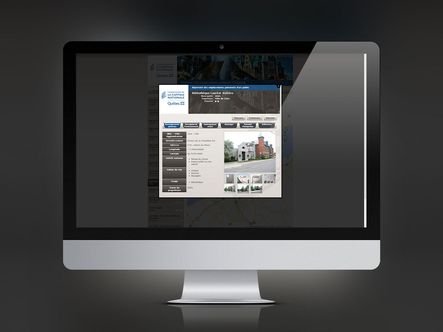 Répertoire des emplacements potentiels d'art public